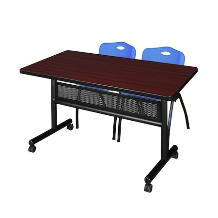 Kobe Rectangle Mobile table, 48" W, 29" H, Laminate Top, Mahogany MKFTM4830MH47BE